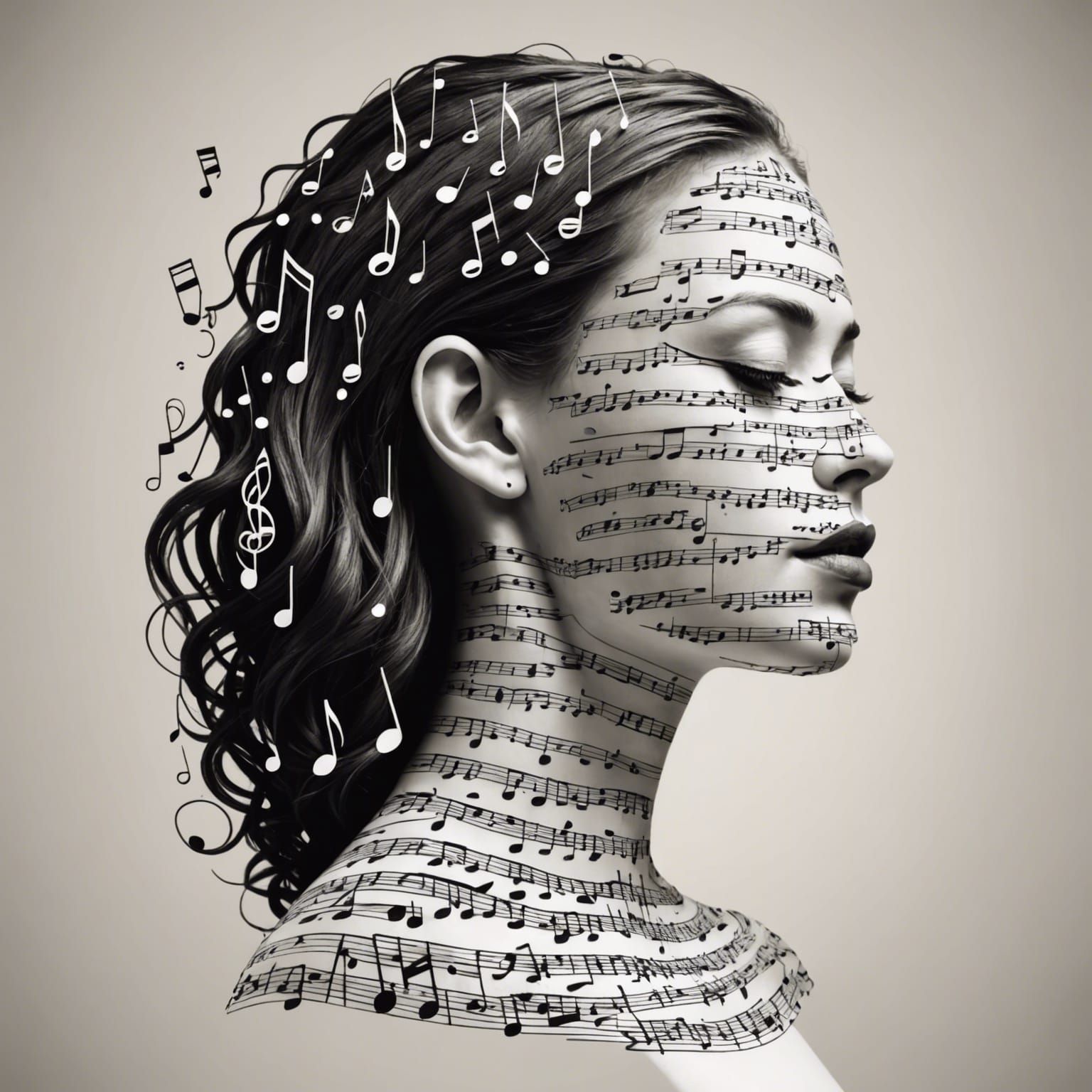 Musical Woman: Abstract Portrait of Sound