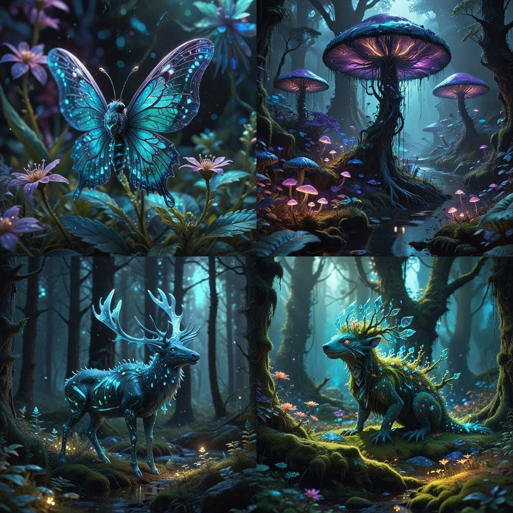 A very Invent unique beasts or flora that could only exist i...
