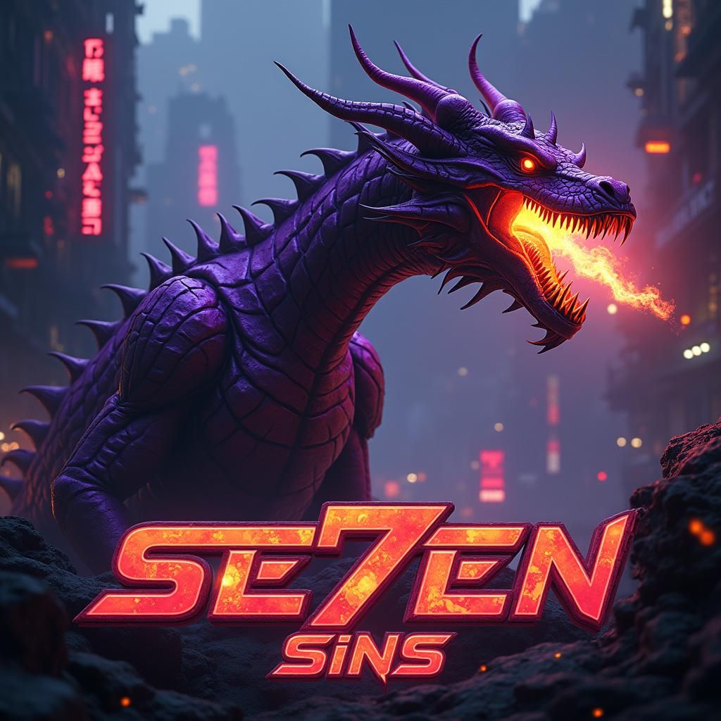 Cyberpunk Purple Dragon with Steel Scales