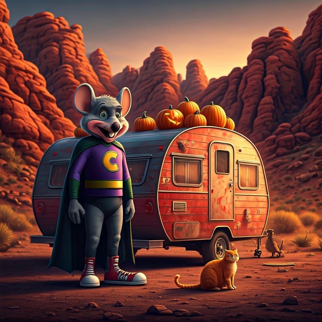 Chuck E. Cheese as Batman in Las Vegas