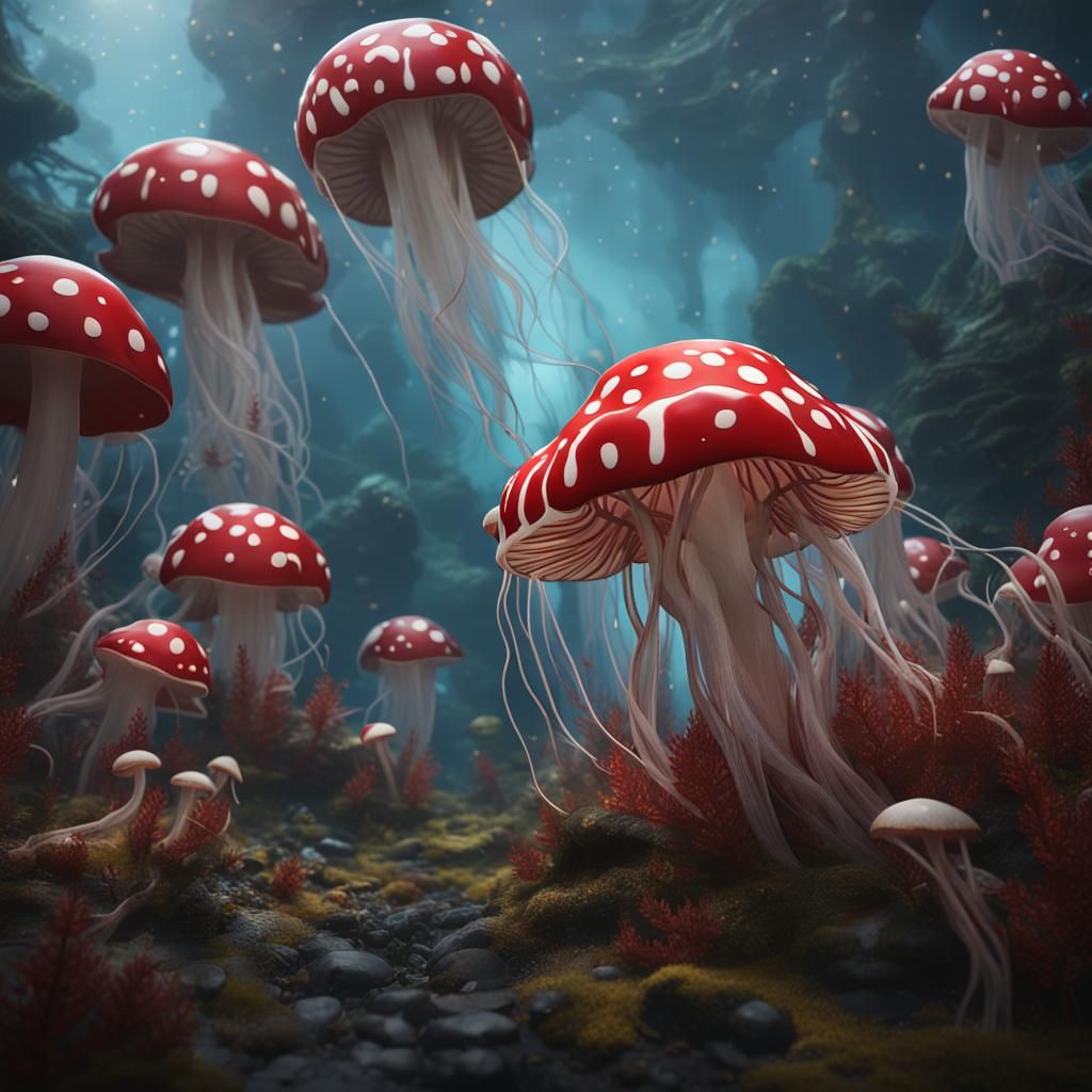 Giant Mushroom Jellyfish Fantasy Concept Art