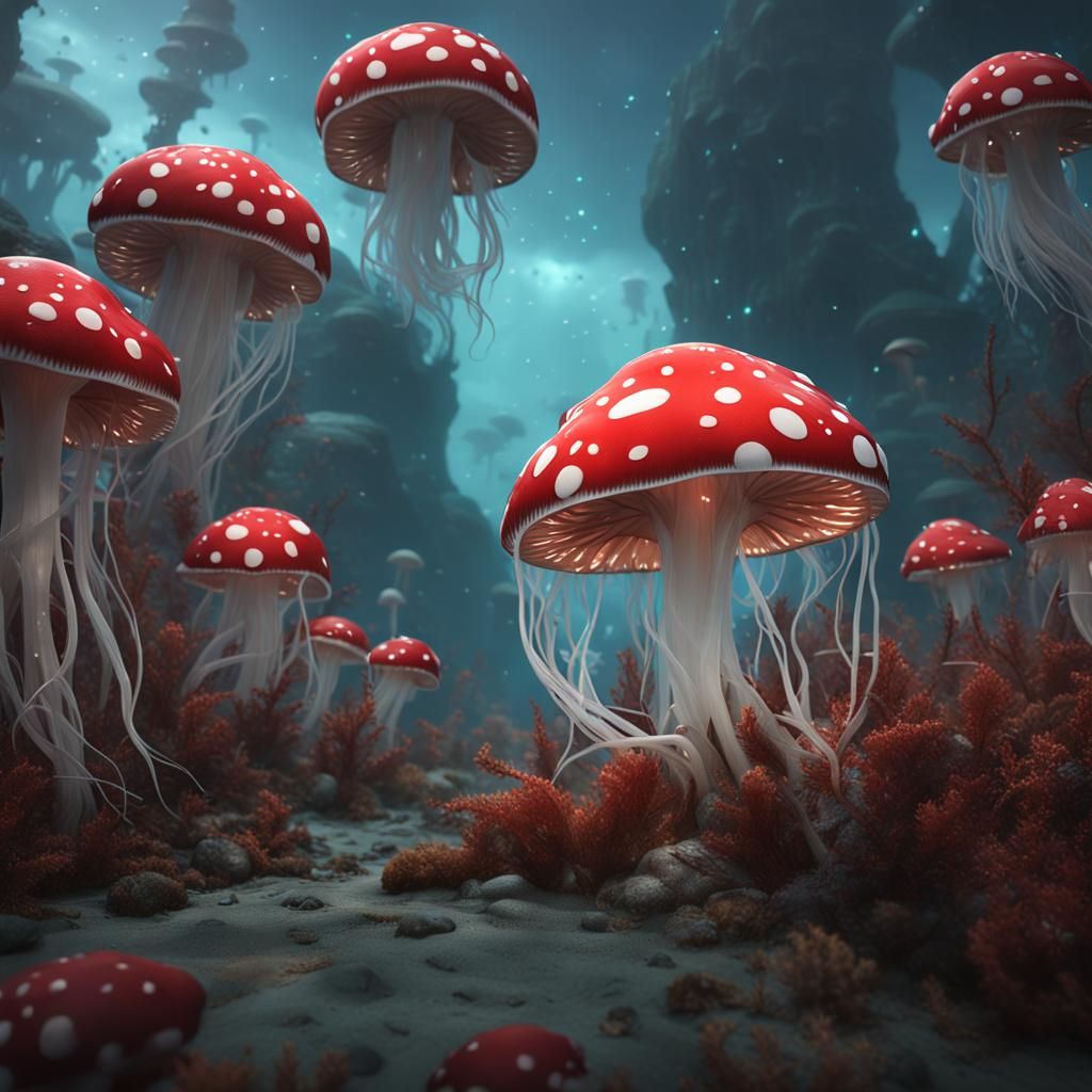 Giant Mushroom Jellyfish Fantasy Concept Art