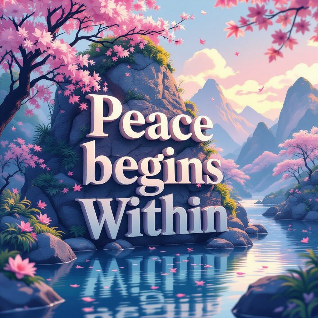 3D Anime Poster: Peace Begins Within