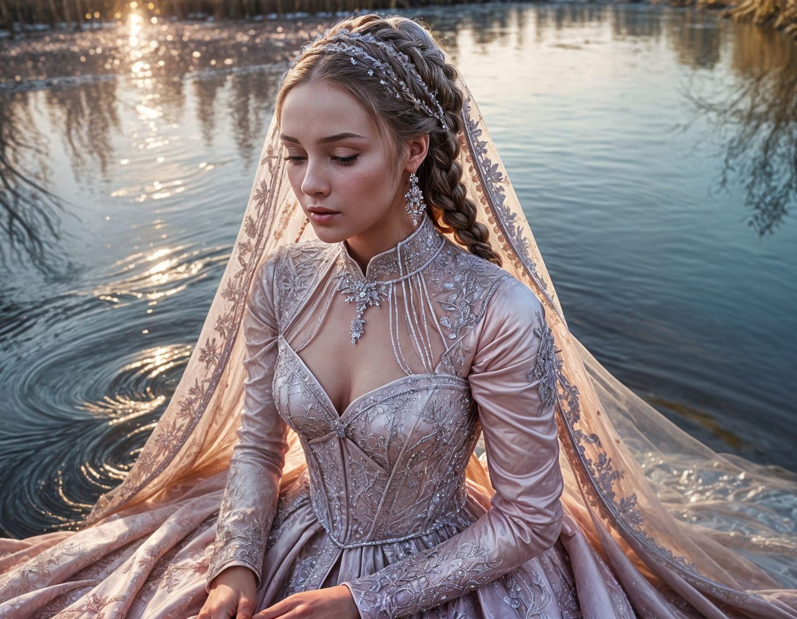 Tsarina Eudoxia Lopukhina in Overturned Carriage, Hyperreali...