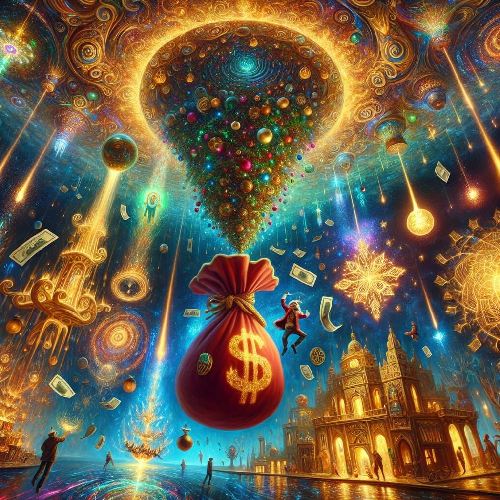 Surreal Winter Festival in Cosmic Dreamscape