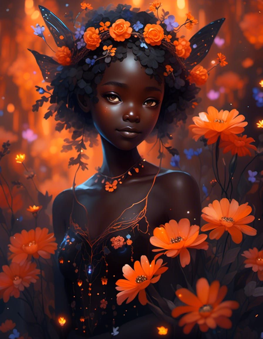 Bioluminescent Fairy with Floral Aesthetics as Watercolour P...