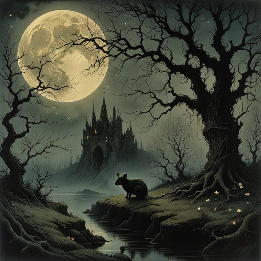 Whispers in a Dark Fantasy Moonlit Garden