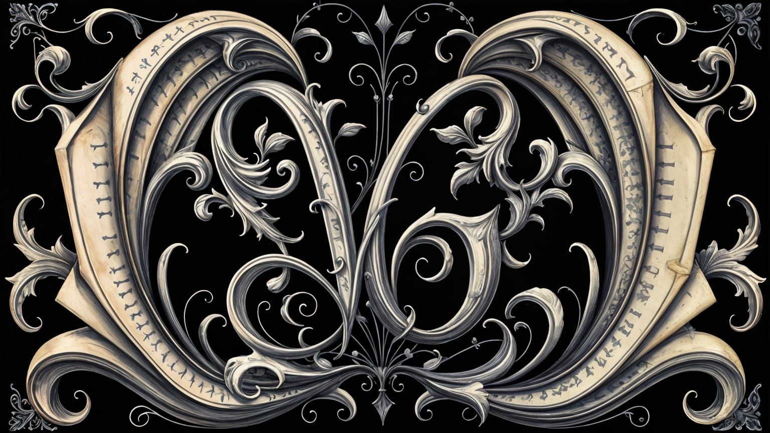 Surreal Art Nouveau Monogram with Intimate Baroque Flourishe...