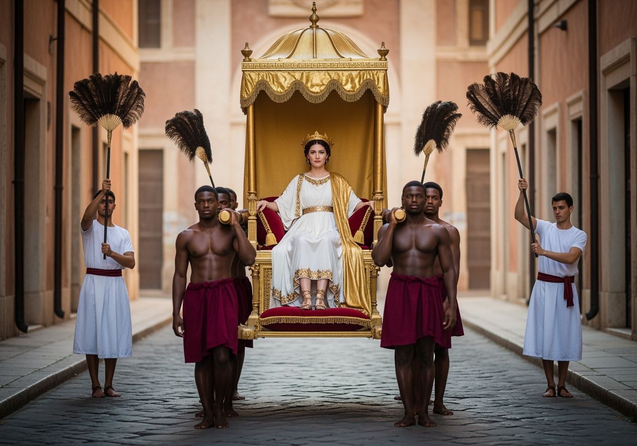 Empress Messalina on Litter Throne in Ancient Rome