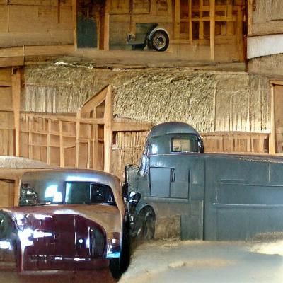 Vintage Barnhouse with Classic Ford Pickup Truck