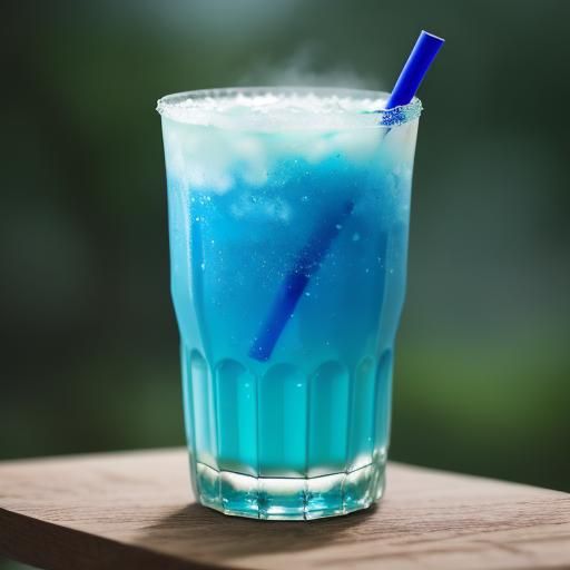 Azure Mist Drink Captured with Bokeh and Natural Light