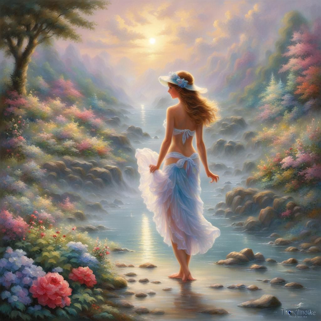 Ethereal Bikini Girl Fantasy Illustration