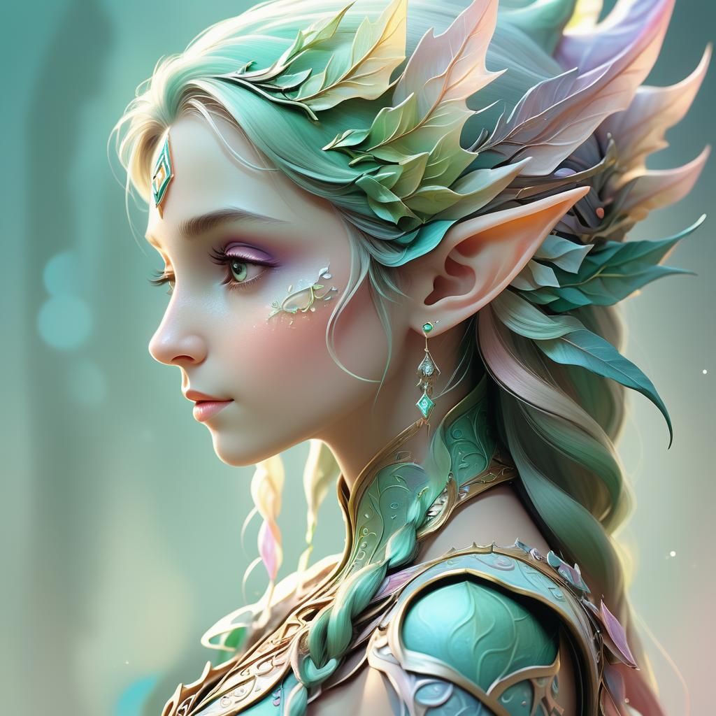Ethereal Elf Portrait in Soft Focus Fantasy Art