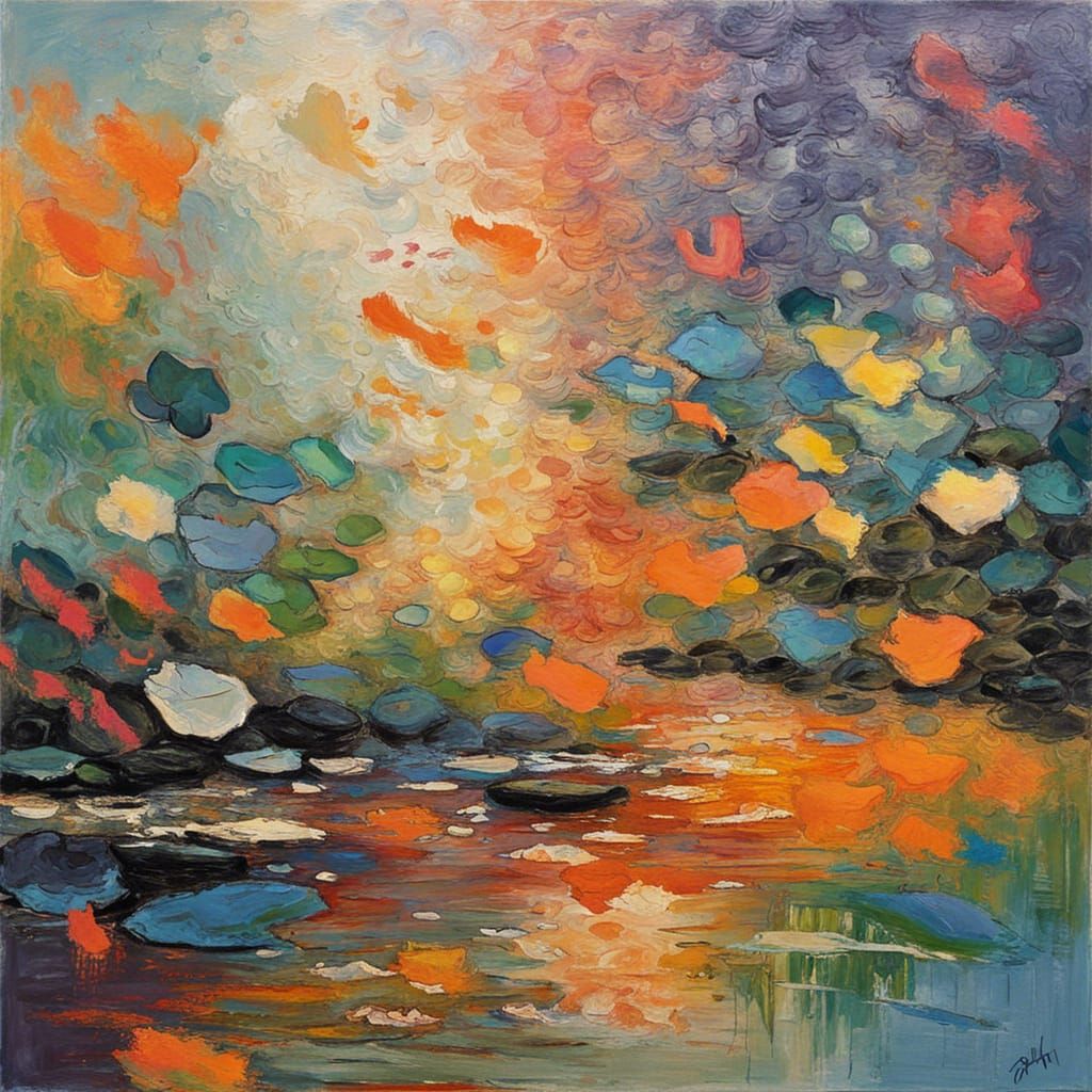 Abstract Art Painting in Monet Style
