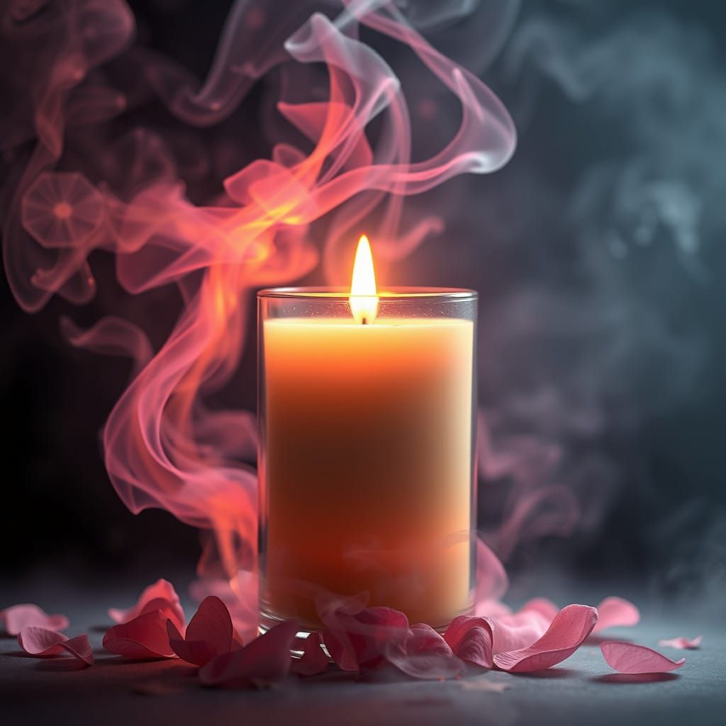 Ethereal Candle Scene in Dreamy Fantasy Style