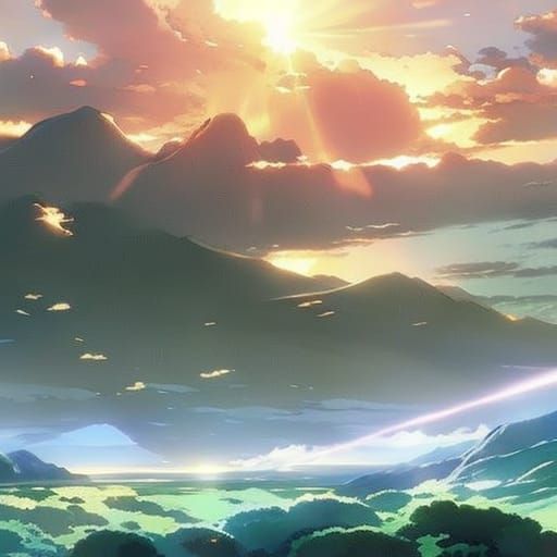 Anime Heroine and Hero in Studio Ghibli Style