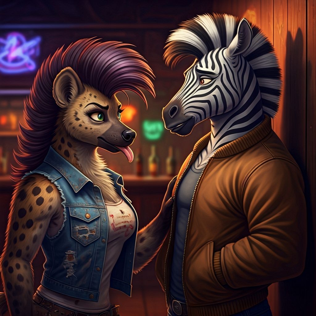 Hyena and Zebra: Romantic Dive Bar Encounter