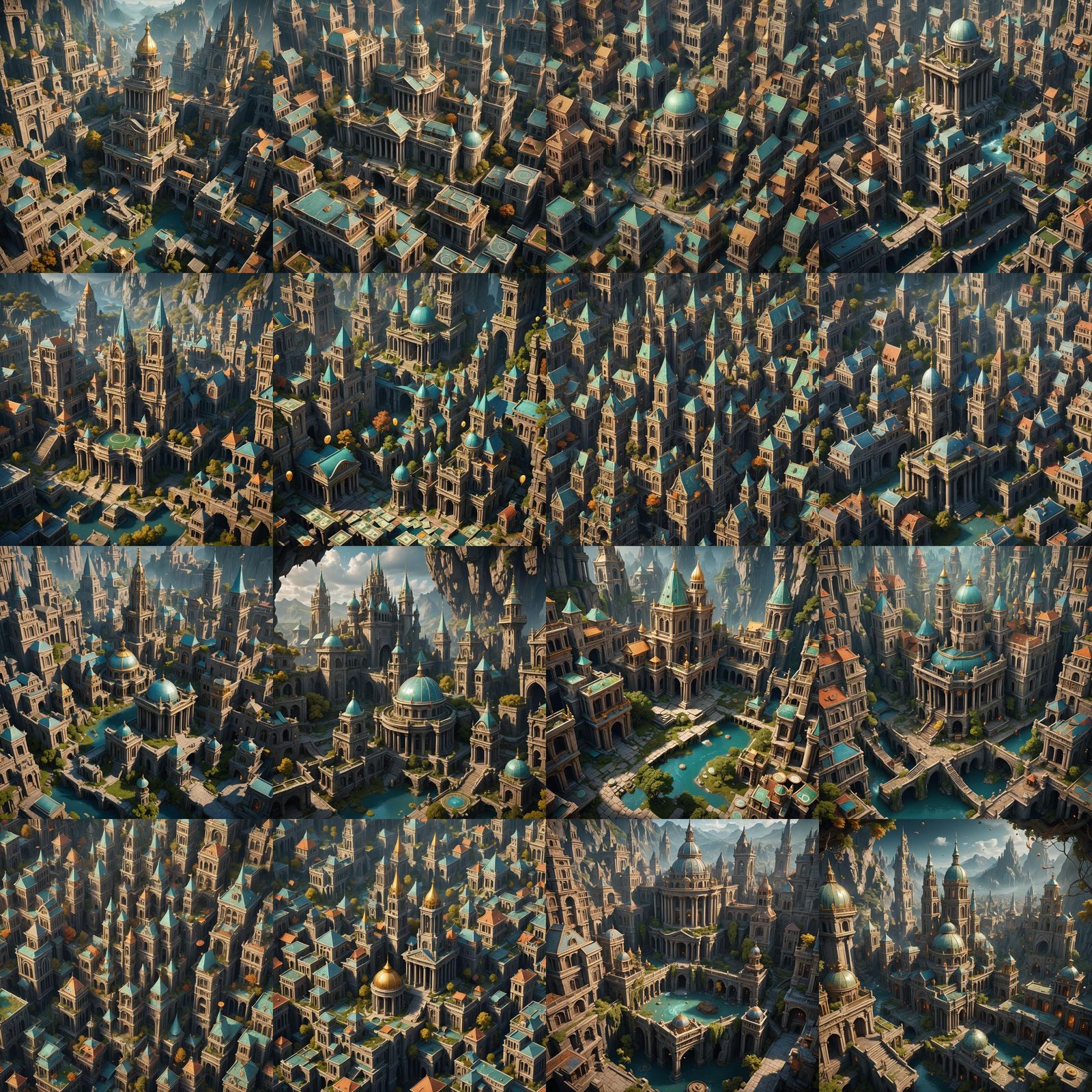 Detailed Matte Painting of Finance and Money