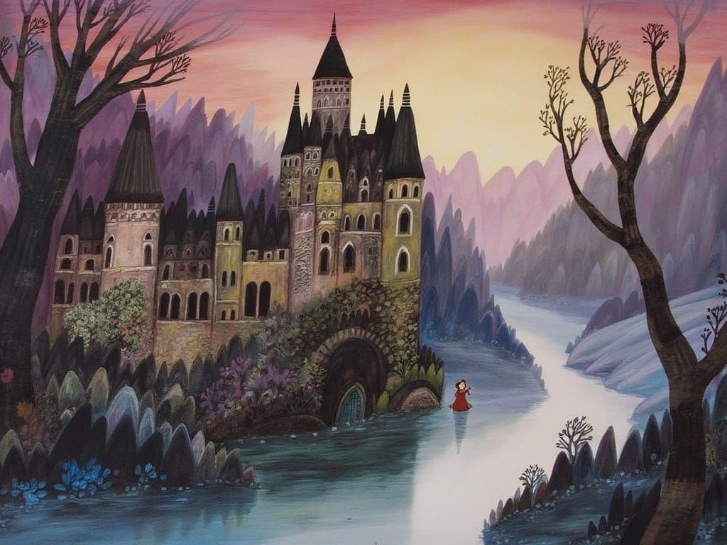 Majestic Castle Ruin in Enchanted Fairy Tale World