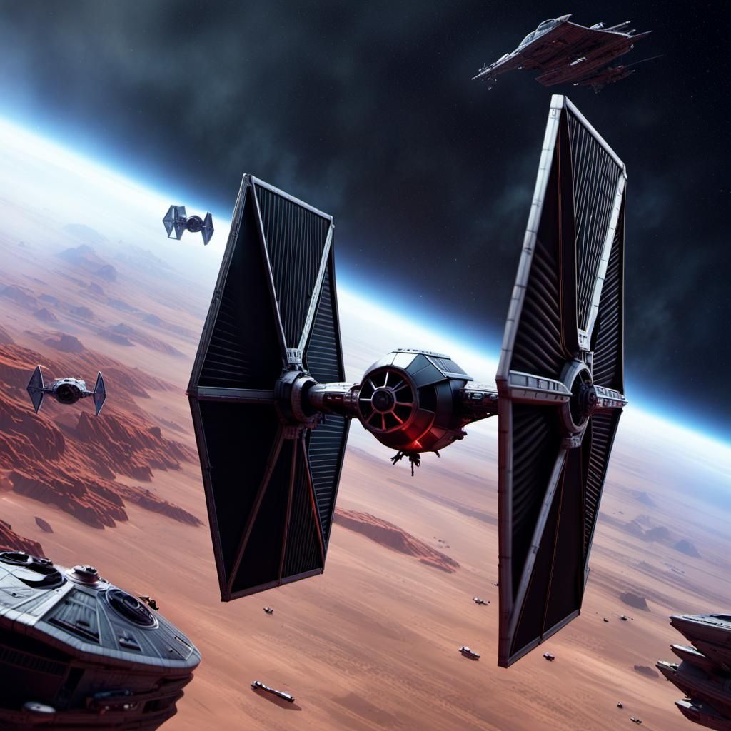 Star Wars TIE Fighters in Epic Space Battle