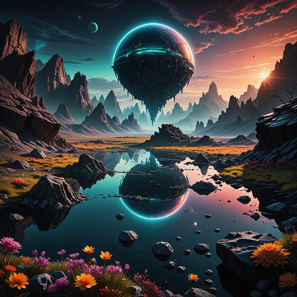 Alien Planet Landscape Concept Art