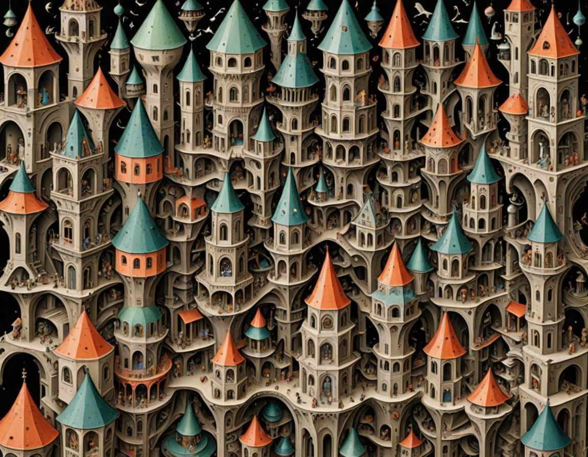 Abstract Hyperintricate Composition in Maximalist Style