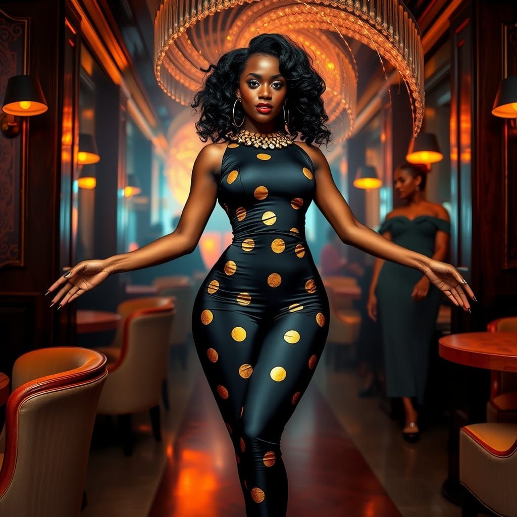 Glamorous Model at Upscale Party in Nagel Style