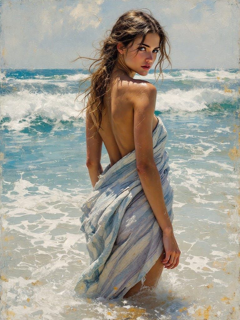 Impressionist Figure Study in Encaustic Wax