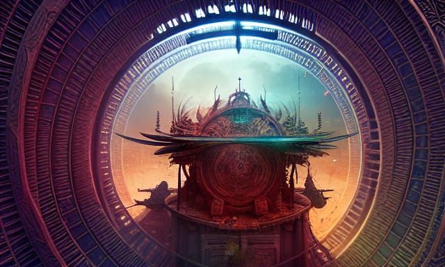 Elaborate Stargate in Digital Art Style