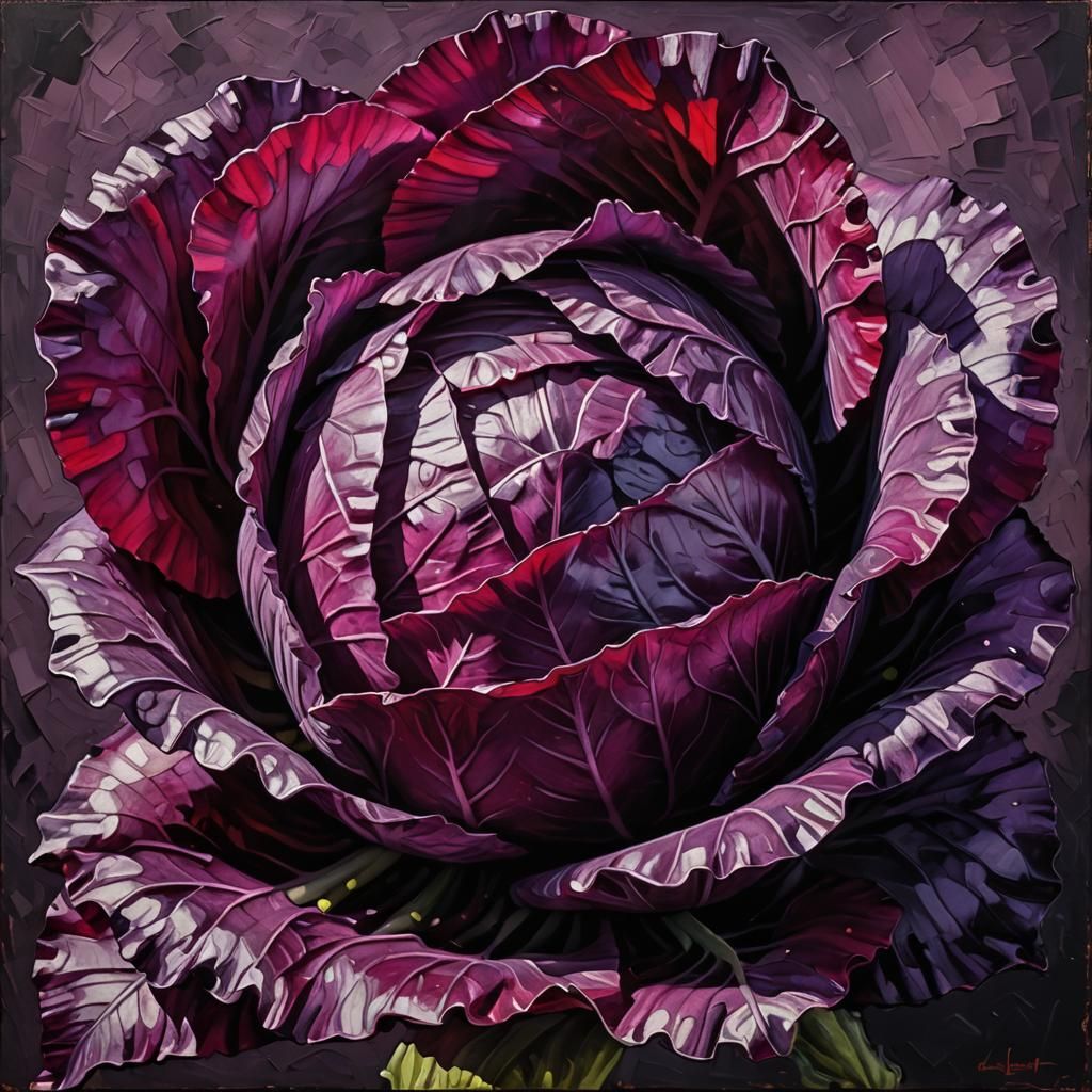 Head of a red cabbage