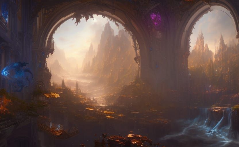 Intricate Windows: A Volumetric Oil Painting