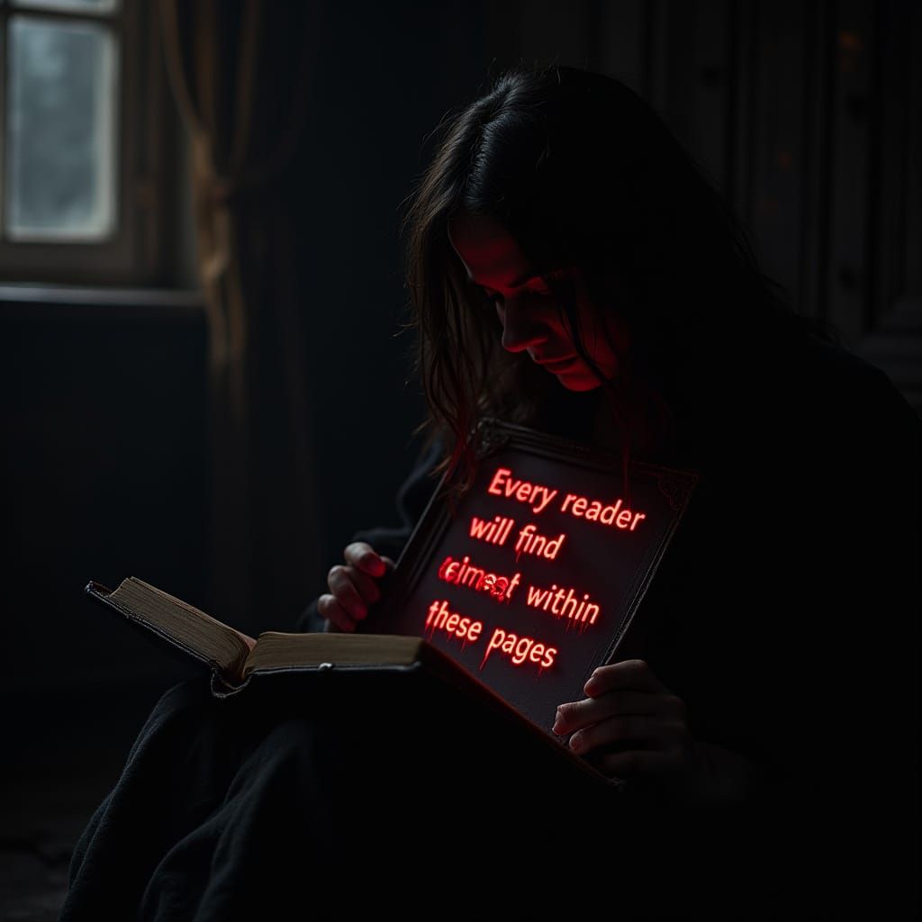Eerie Reader Unveils Ominous Glowing Text