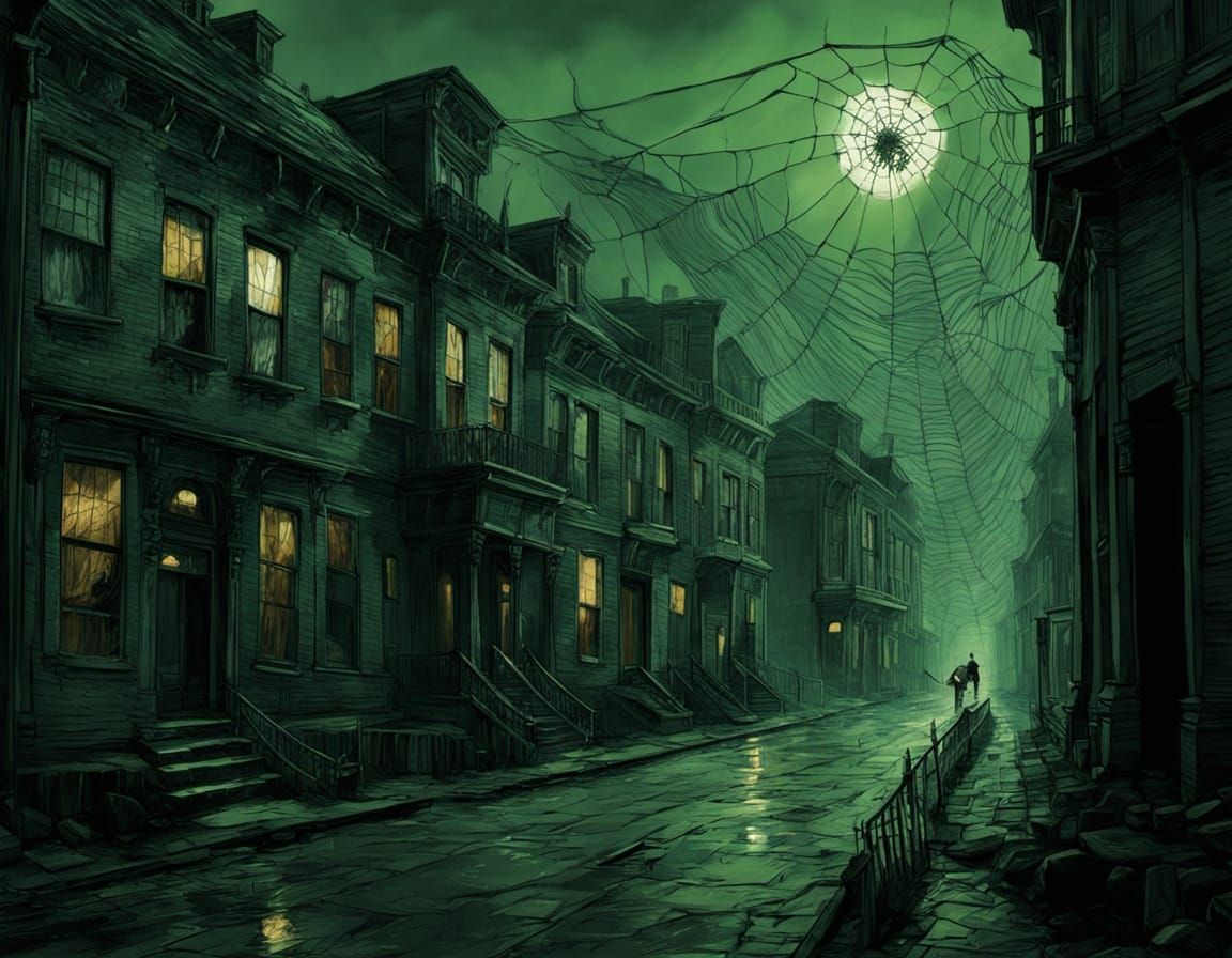 Eerie Town of Derry Covered in Spiderwebs