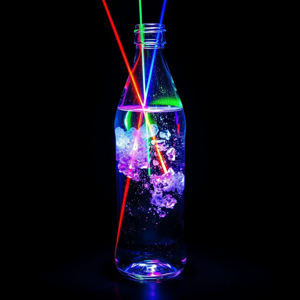 Mesmerizing Laser Lights Inside Water Bottle