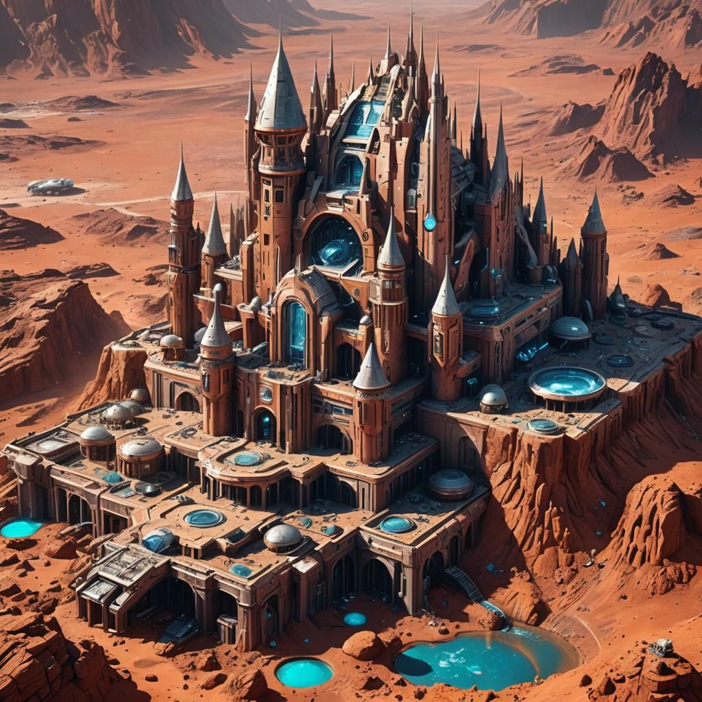 Futuristic Martian Base: Hyperrealistic Castle Gigafortress ...