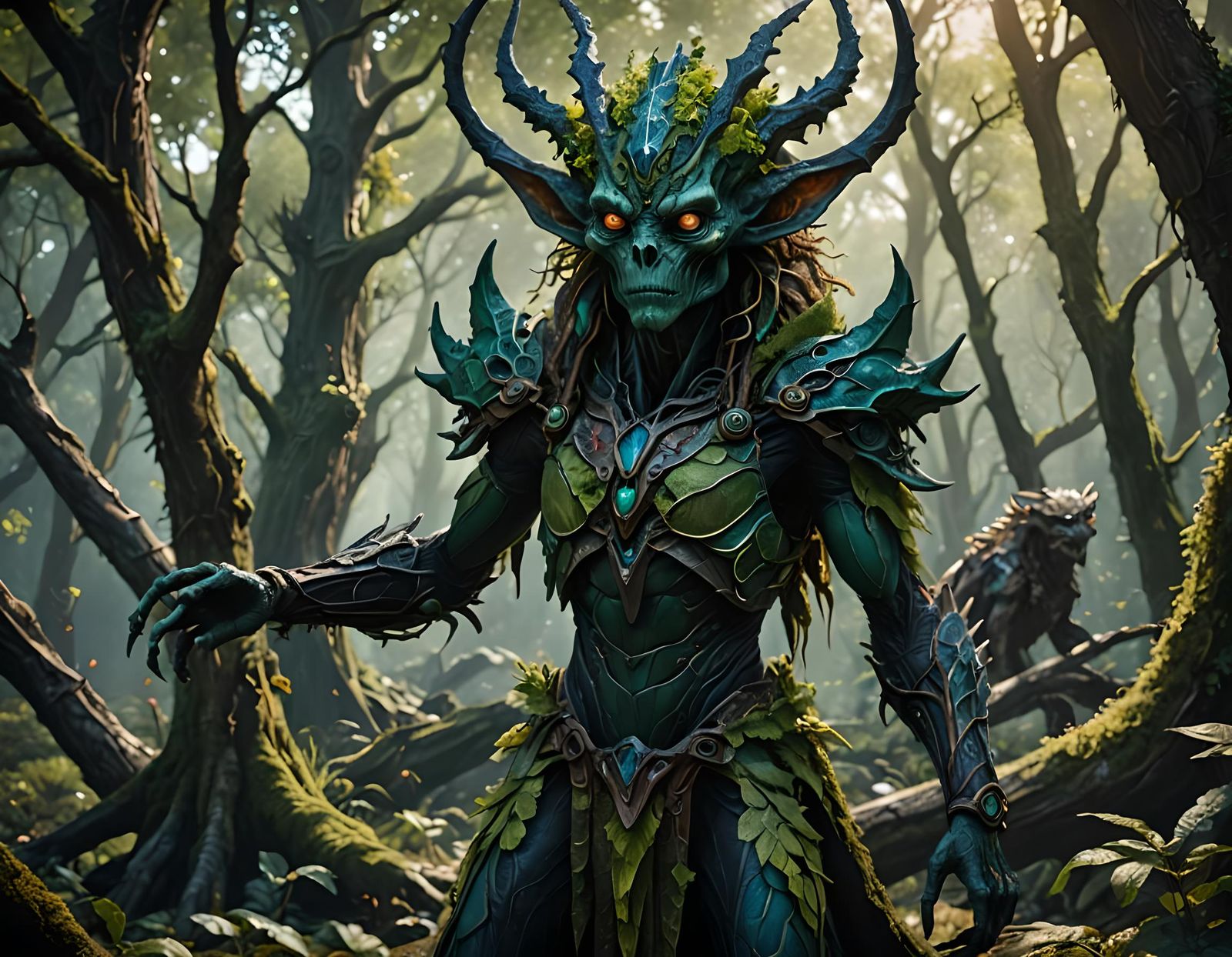 Prehistoric Forest Alien Dryad in Detailed Matte Painting