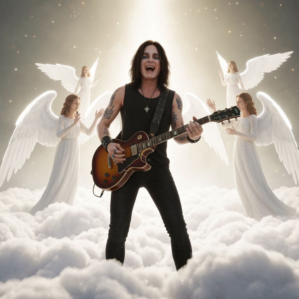 Ozzy Osbourne Teaches Angels to Sing: 3D Rendered Scene