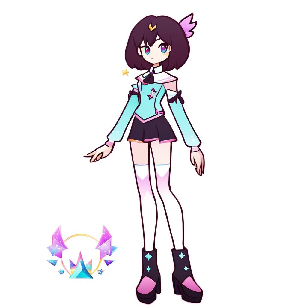 Vibrant Magical Girl Character in Dynamic Style
