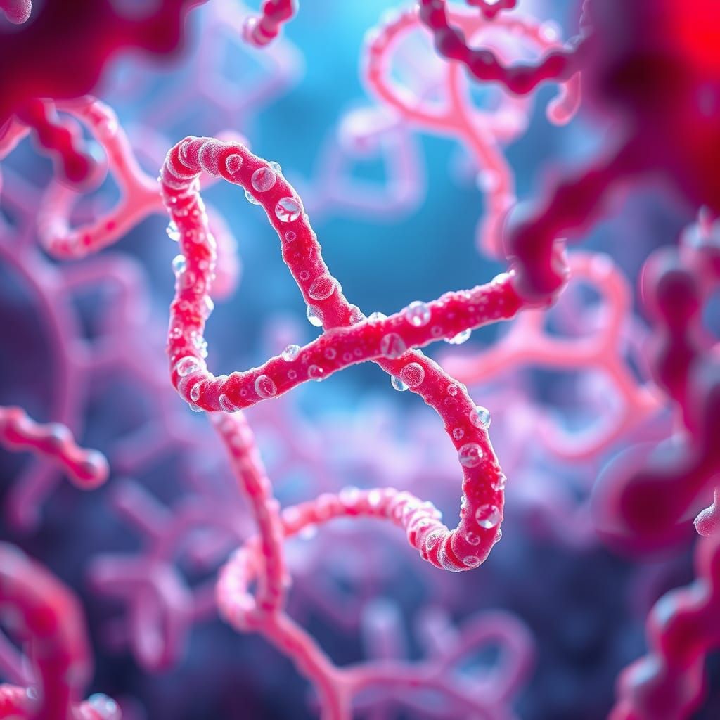 Entwined Chromosomes in Cellular Matrix: 3D Anime Art