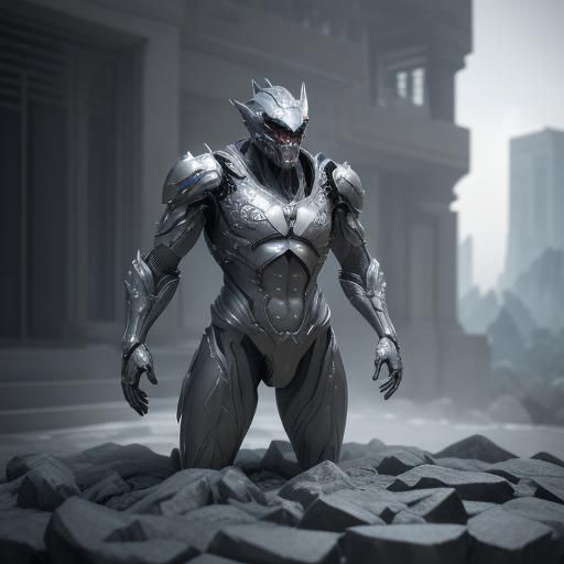 Metallic Liquid Hero in 3D Game Style