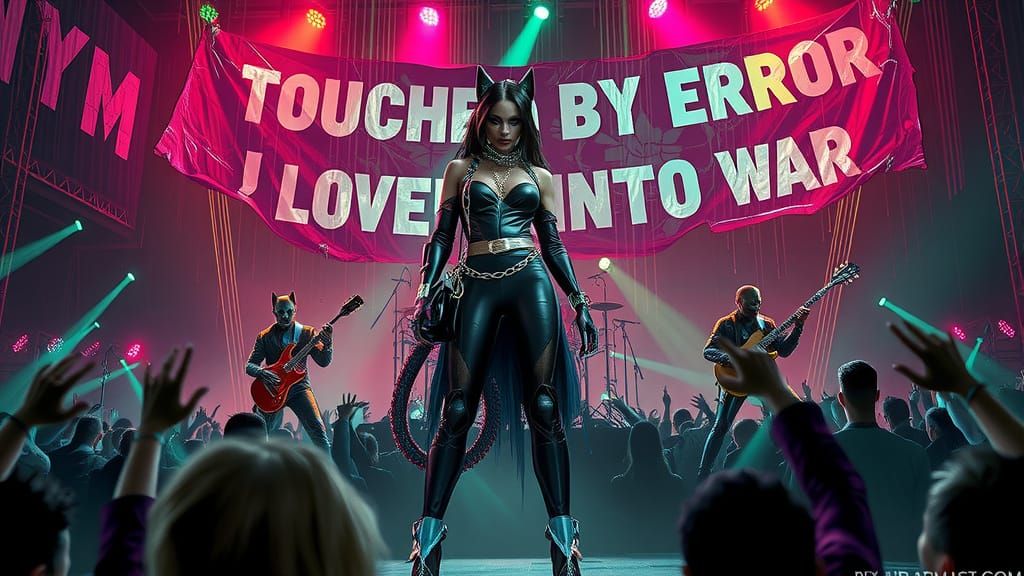 Cyberpunk Synth Concert in a Shattered Matrix