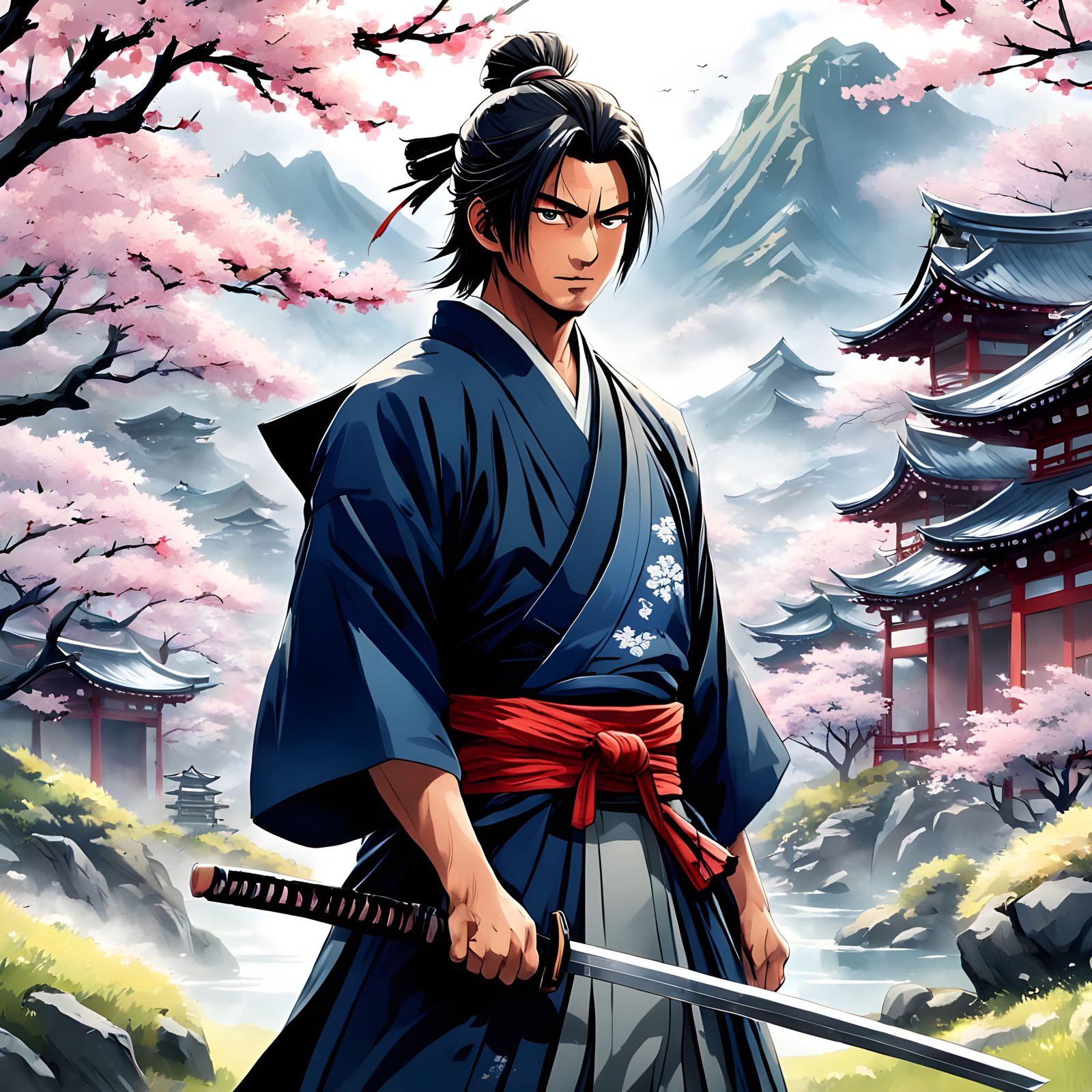 Manga-Style Samurai Art