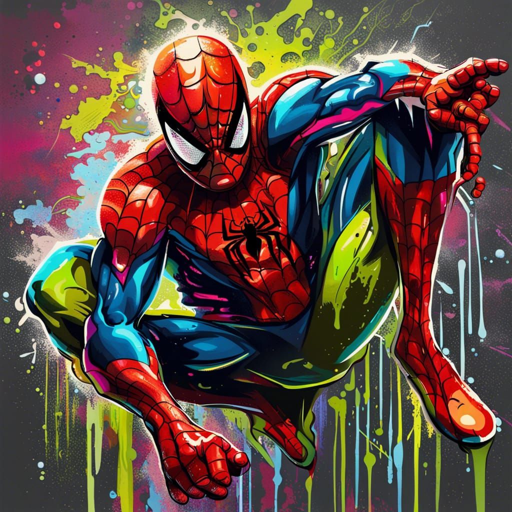 Radioactive Spiderman Graffiti Art in Ultra Quality
