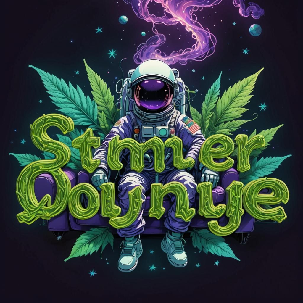 Astronaut in Stoner Lounge: Psychedelic Concept Art