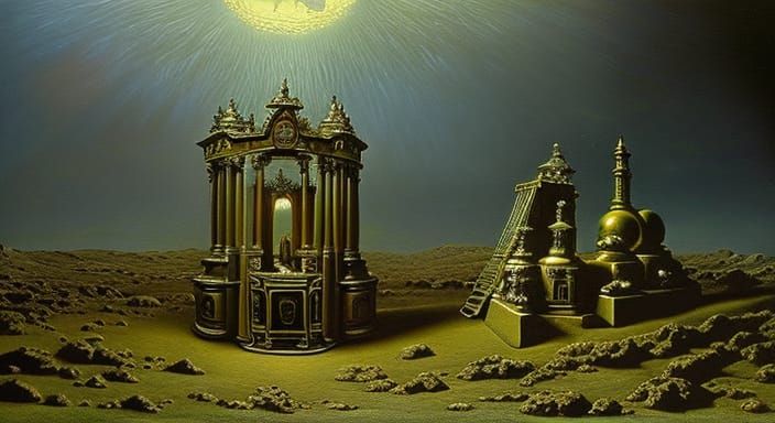 Cosmic Noir Masterpiece in Surreal Style