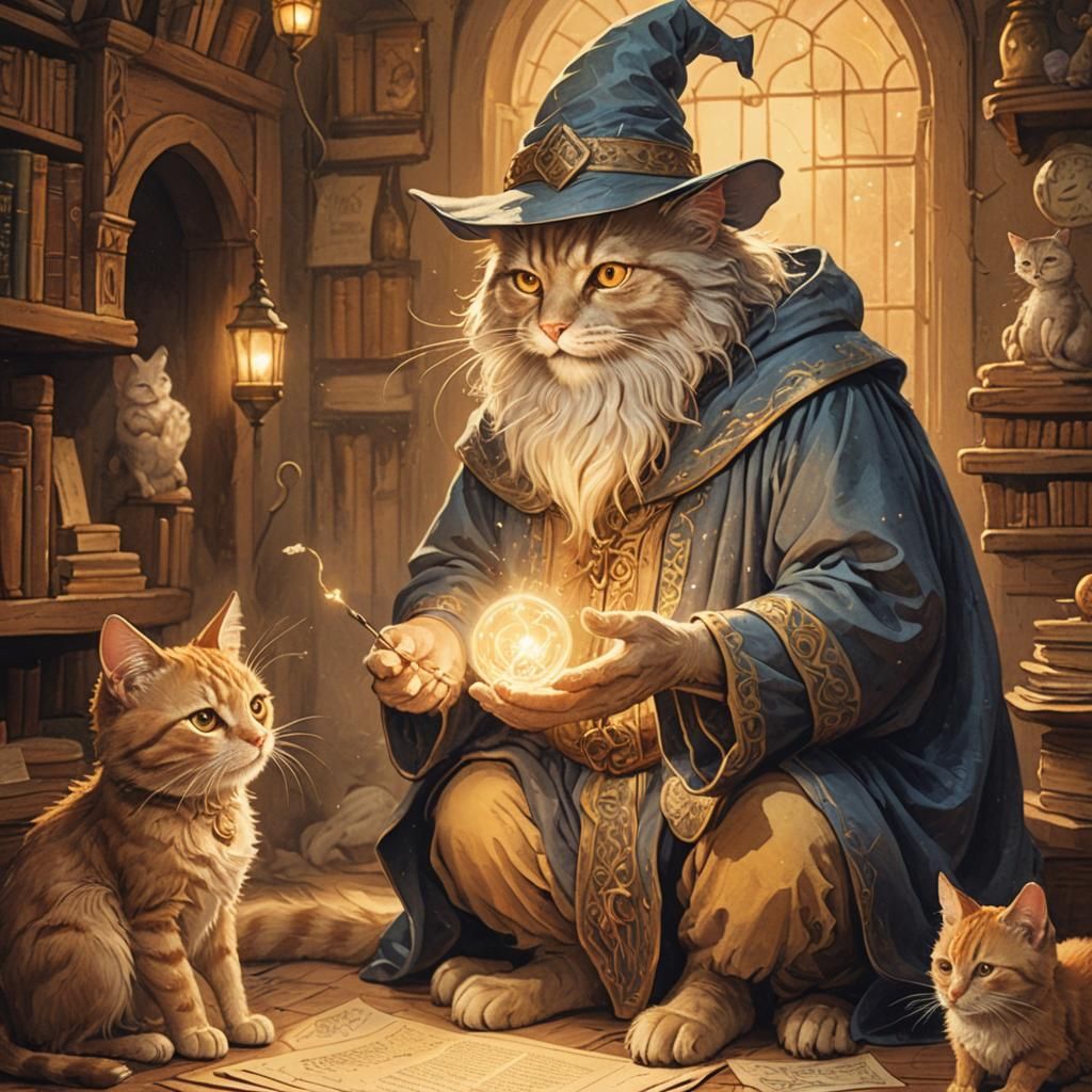 Benevolent Wizard Transforms: A Whimsical Illustration