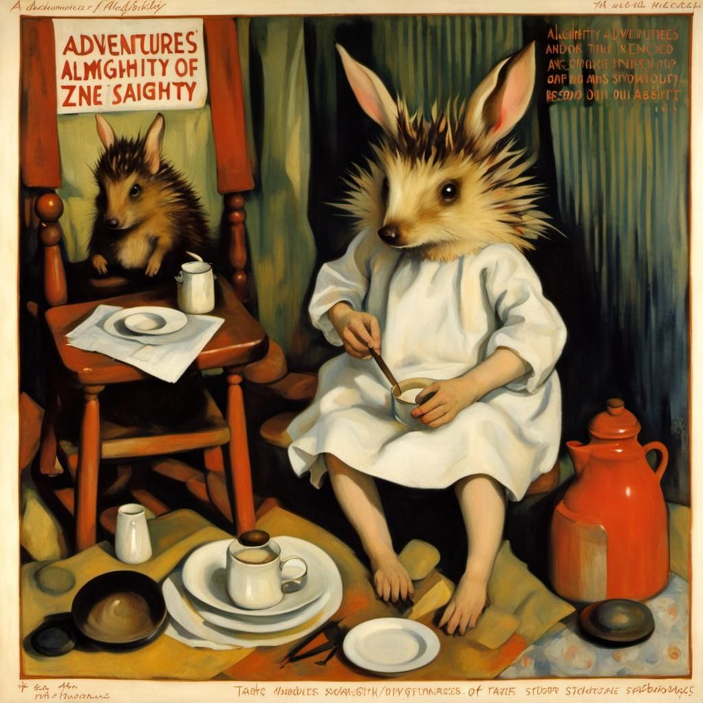 Surreal Hedgehog Crafts Rabbits: Vintage Album Art