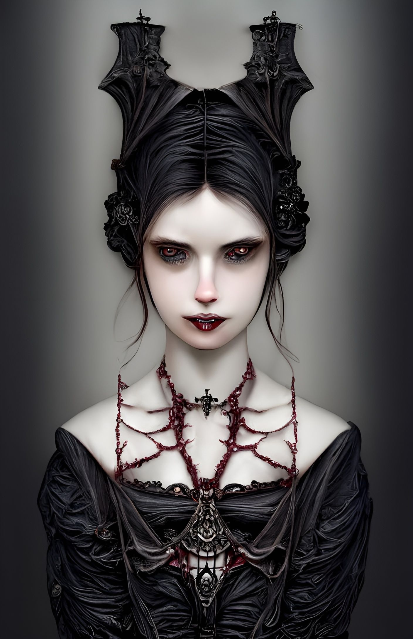 Gothic Victorian Vampire Lady Portrait