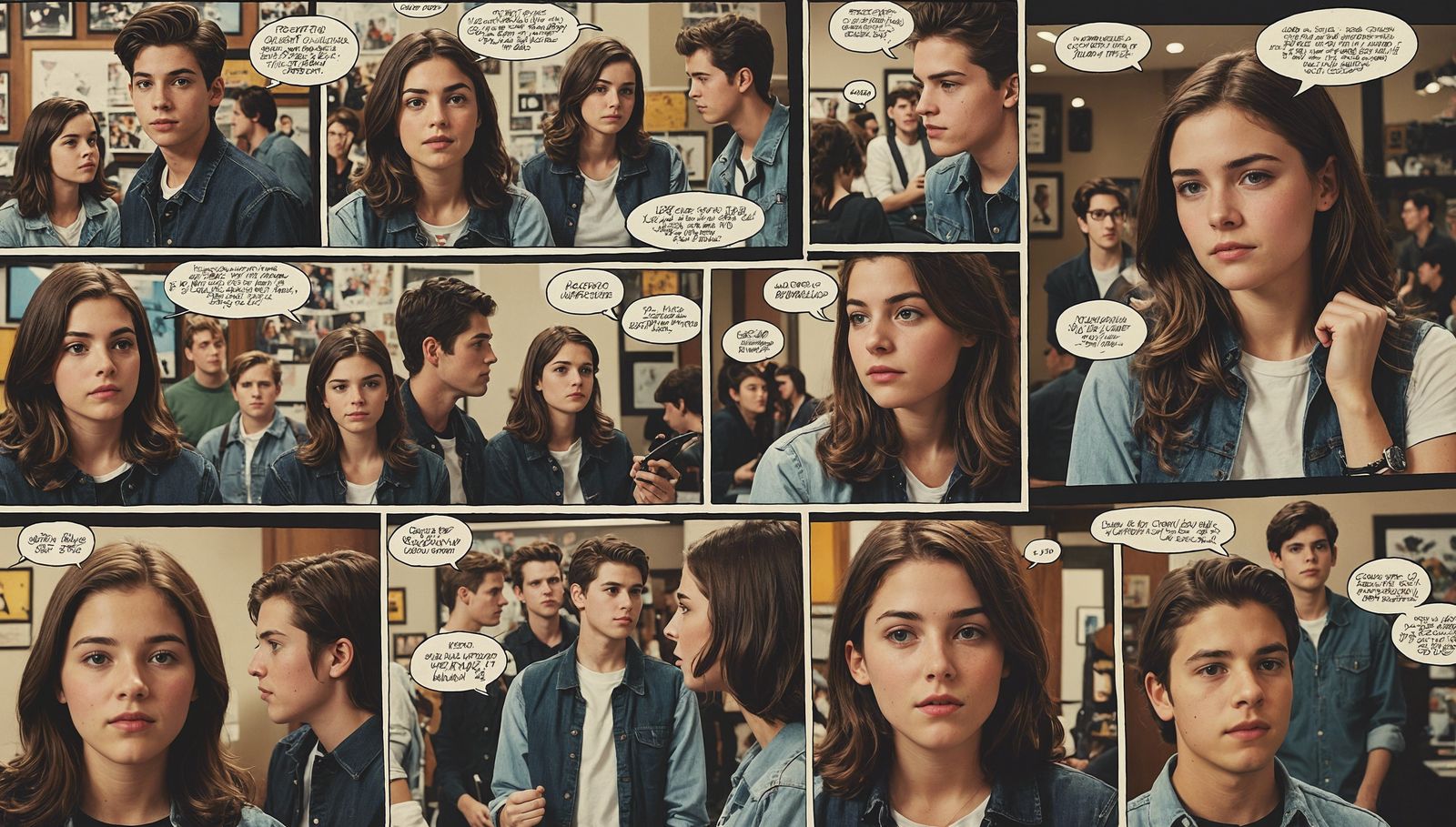 Teenage photo story strip, multiple frames/panels, speech bubbles, Jackie, My Guy, comics, love interest, teenage girls ...