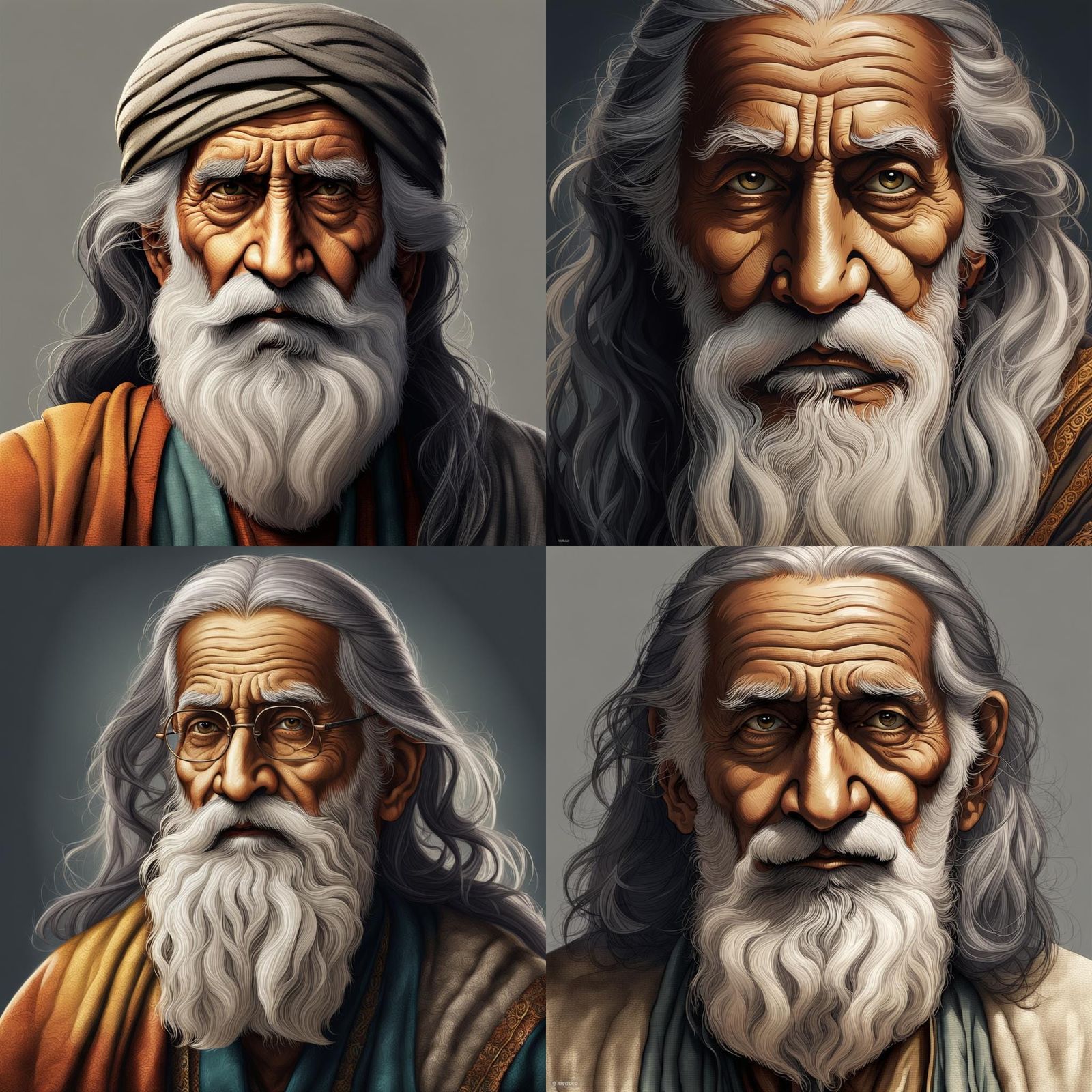 Wise Old Man from India with Intelligent Eyes
